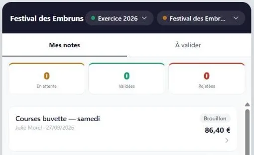 La note de frais dans l'application mobile