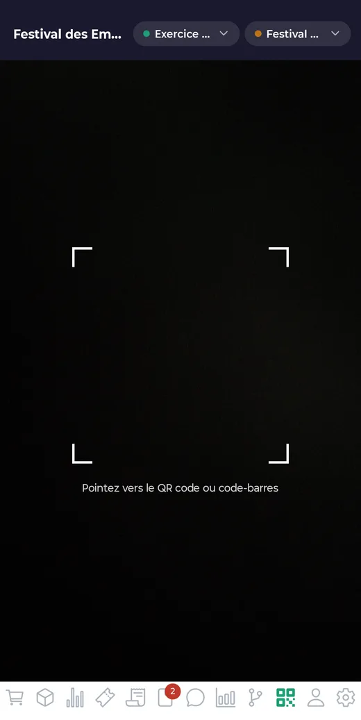 Le viseur : placez le QR code du billet dans le cadre